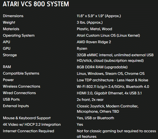 Image 1 : L’Atari VCS 800 débarquera le 14 décembre prochain à un tarif de 389,99 dollars