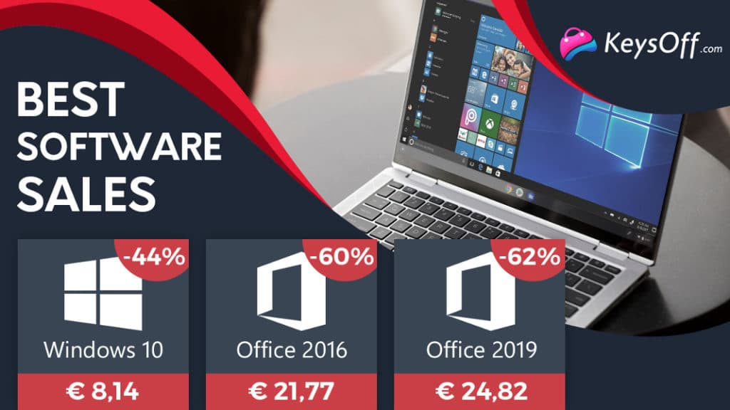 Image 1 : La licence de Windows 10 Pro à 8,14 € et celle d'Office Pro 2016 à 21,77 € chez KeysOff