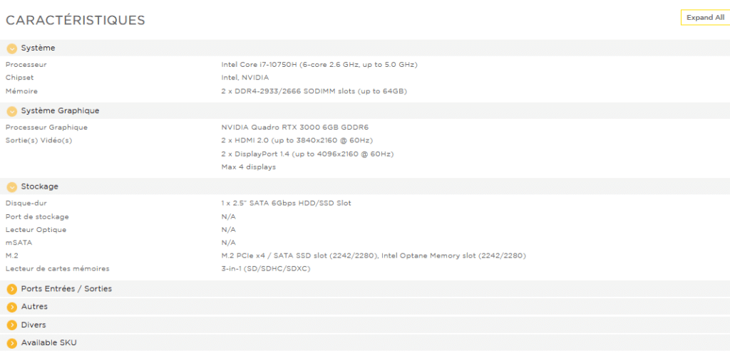 Image 3 : Mini-PC ZBOX QCM7T3000 :  Intel Core i7-10750H et NVIDIA Quadro RTX 3000