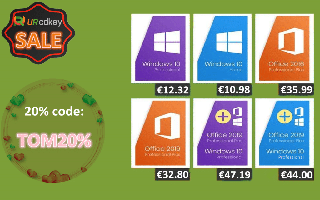 Image 1 : Le pack Windows 10 Pro + Office 2019 Pro est en promotion à 44 € chez URcdkey
