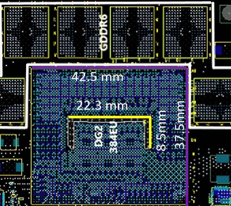Image 3 : Une solution graphique dédiée Intel Xe DG2 avec 8 Go de mémoire GDRR6 repérée