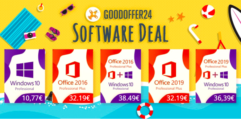 Image 1 : Windows 10 Pro à seulement 10,77€ ou à 38,49€ avec Office 2016 Pro grâce à GoodOffer24