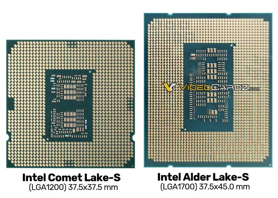 Image 1 : Un premier cliché d’un processeur Alder Lake-S, en socket LGA 1700