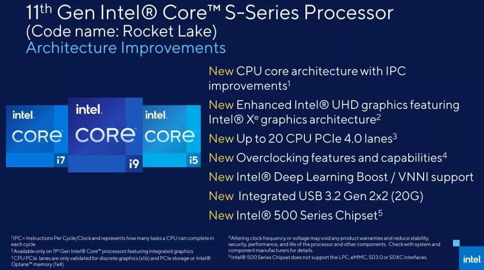 Image 2 : Intel détaille sa future gamme de processeurs Rocket Lake-S : des IPC en hausse d'au moins 10 %