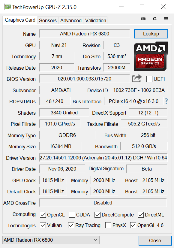 Amd Radeon Rx 6800 Et 6800 Xt La Reponse A Nvidia