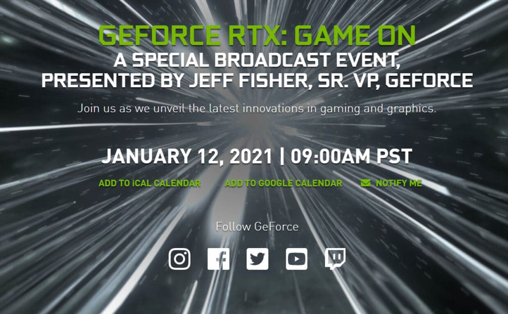 Image 1 : NVIDIA organisera un évènement 'GeForce RTX : Game On' le 12 janvier