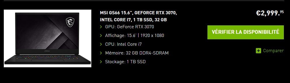 Image 4 : NVIDIA dévoile les 5 premiers PC portables GeForce RTX 30XX, à partir de 2 500 euros