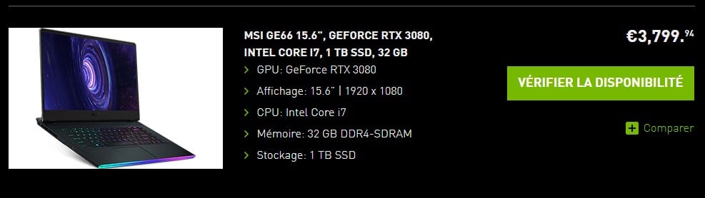 Image 5 : NVIDIA dévoile les 5 premiers PC portables GeForce RTX 30XX, à partir de 2 500 euros