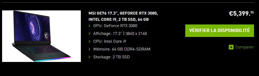 Image 3 : NVIDIA dévoile les 5 premiers PC portables GeForce RTX 30XX, à partir de 2 500 euros