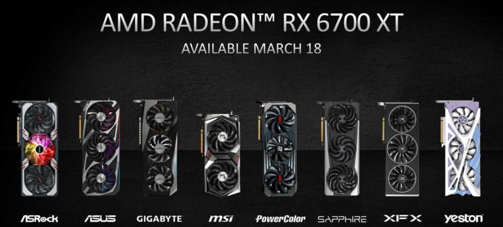 Image 1 : MSI, Asus ou encore Gigabyte présentent leurs Radeon RX 6700 XT custom