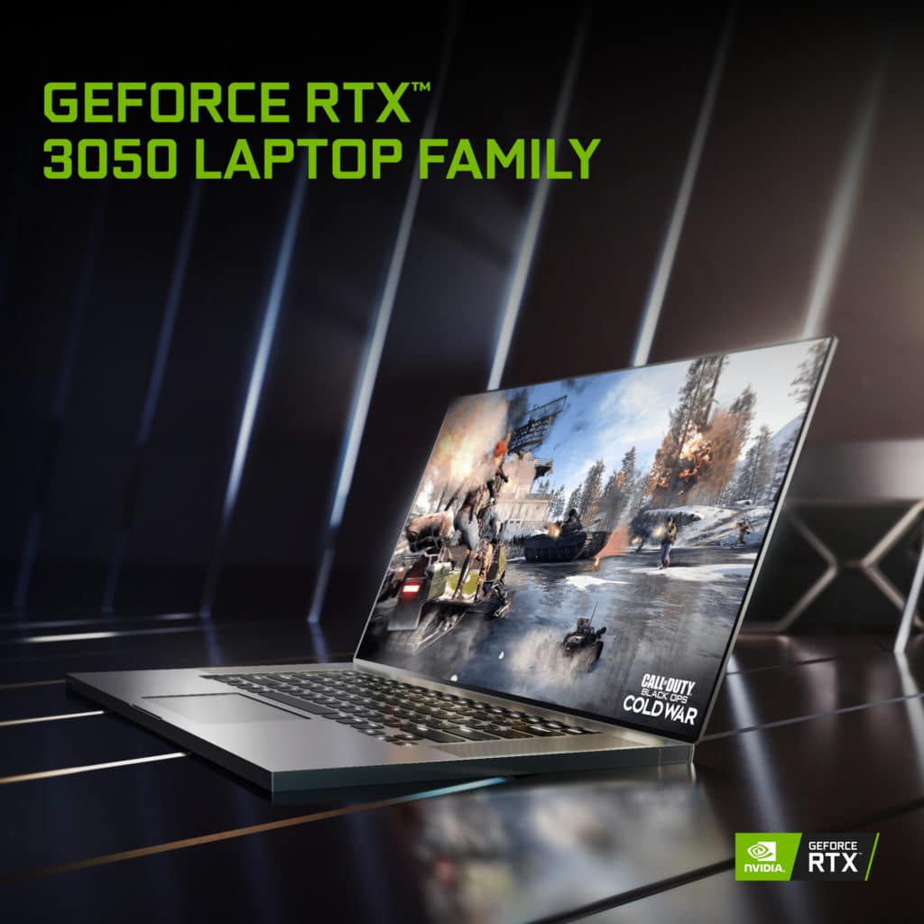 Image 1 : GeForce RTX 3050 et RTX 3050 Ti mobiles : RTX et DLSS sur PC portable à partir de 799 dollars