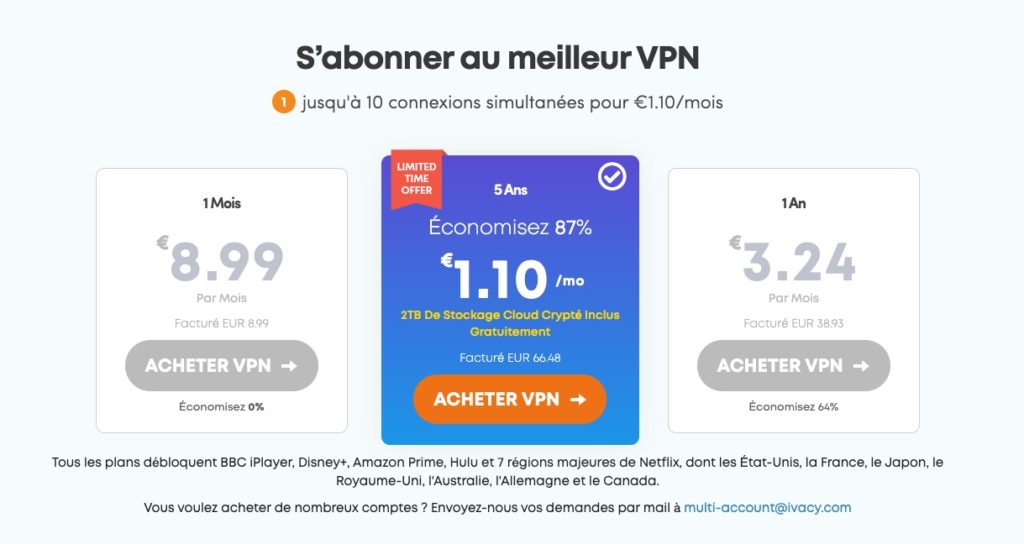 Image 1 : Ivacy : Netflix, Disney+… Libérez l’accès à vos plateformes vidéo préférées grâce à un VPN ultra performant pour à peine plus de 1 euros par mois