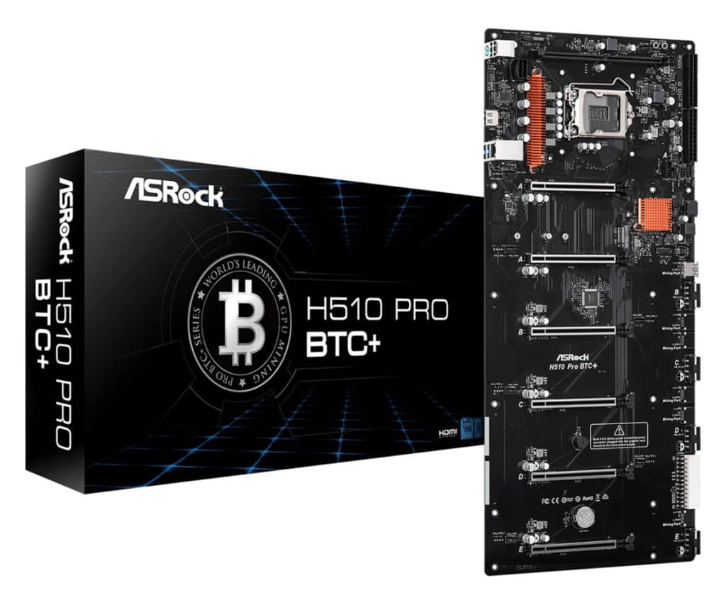 Image 1 : ASRock lance la H510 Pro BTC+, une carte mère blindée d'emplacements PCIe 3.0 x16
