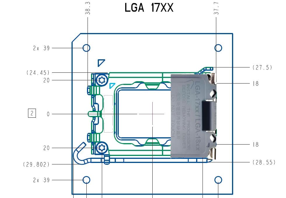 Image 1 : Le socket Intel LGA1700 passé au crible