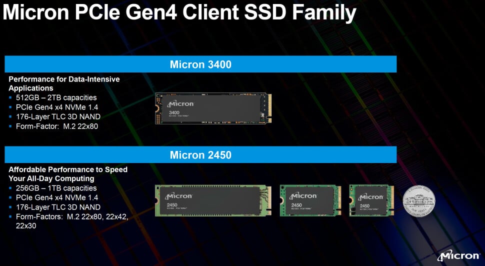 Image 2 : Micron annonce des SSD PCIe 4.0 armés de mémoire NAND 3D TLC 176 couches