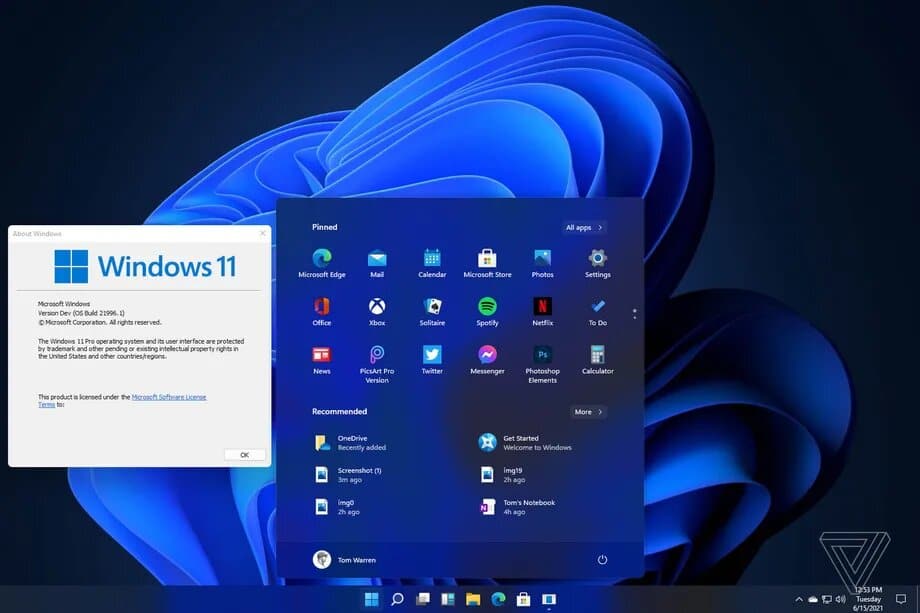 Image 2 : Windows 11 dévoile son interface avec un peu d’avance