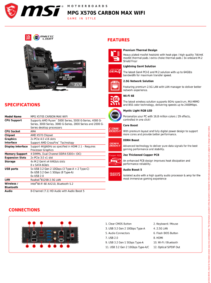 Image 5 : MSI présente sa gamme de cartes mères X570S, dont la MPG X570S Carbon EK X conçue avec EKWB