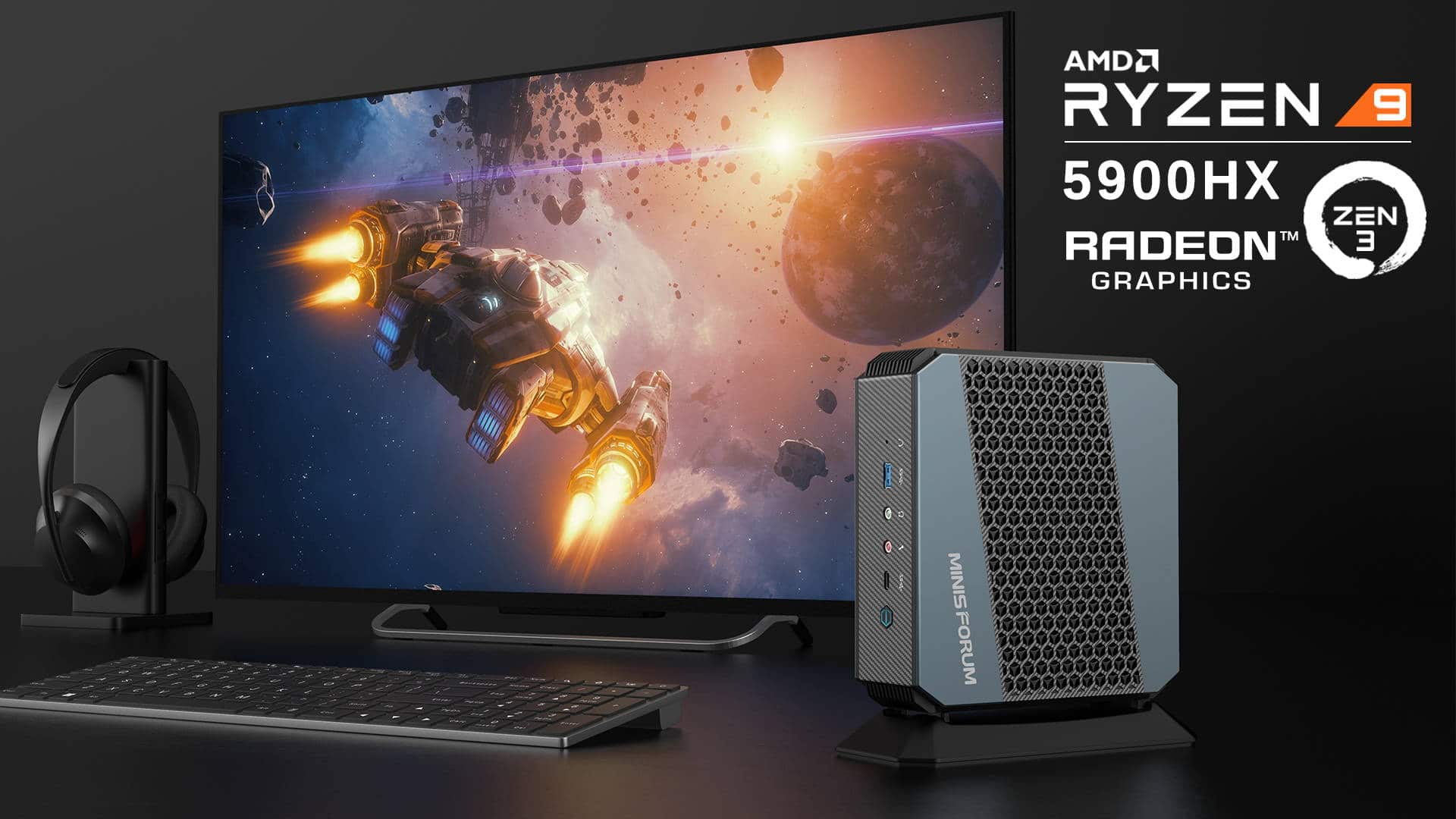 minisforum elitemini hx90 amd ryzen 9 5900hx cpu powered sff mini pc  1