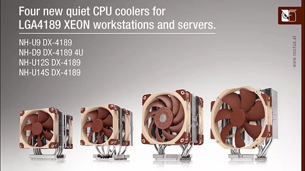 Image 1 : Noctua lance 4 ventirads pour socket Intel LGA4189