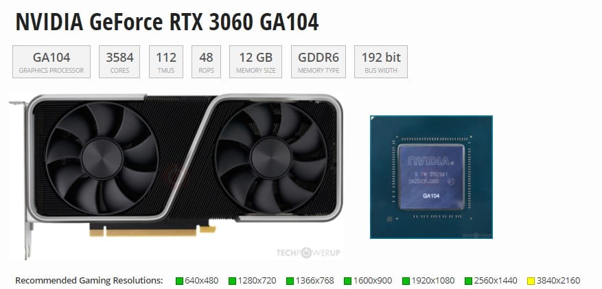 Image 1 : NVIDIA équipe certaines RTX 3060 de GPU GA104