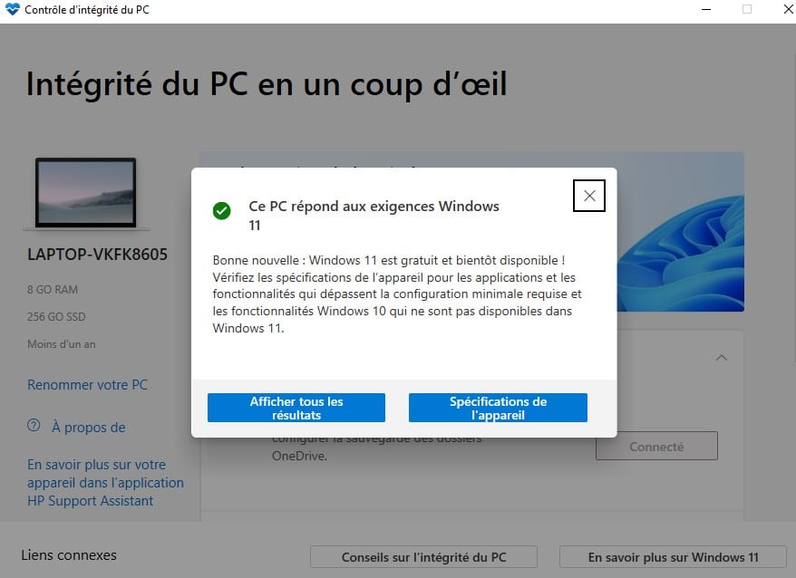 Image 2 : Vérifiez si votre PC supporte Windows 11 grâce à l'application dédiée