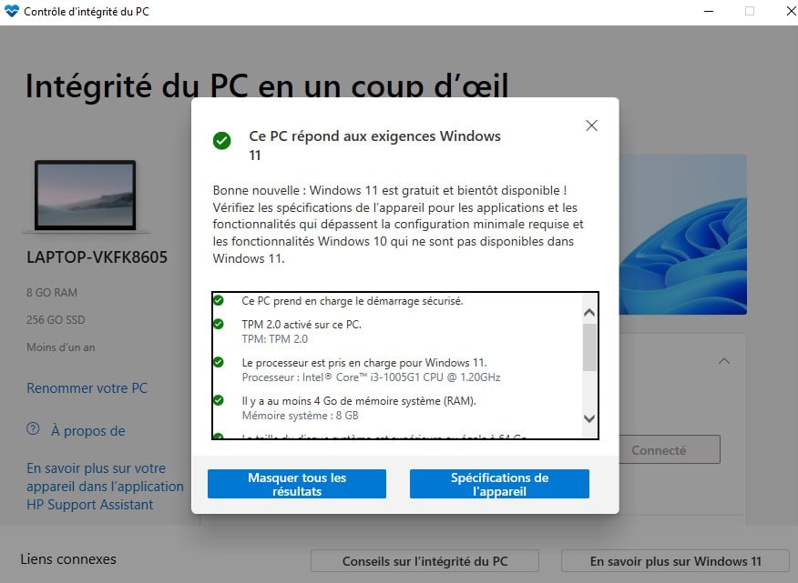 Image 3 : Vérifiez si votre PC supporte Windows 11 grâce à l'application dédiée