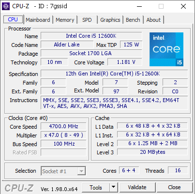 Image 1 : Le Core i5-12600K humilie le Core i5-11600K sur CPU-Z