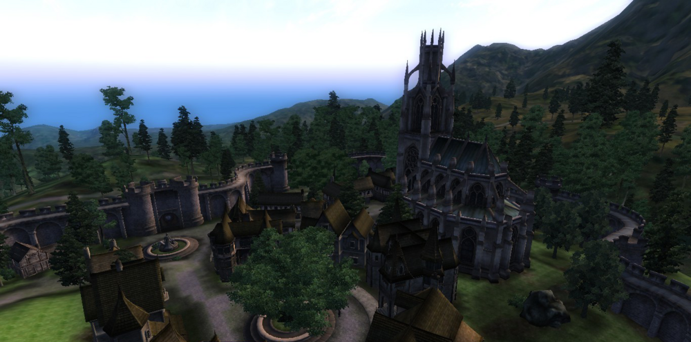 Image 1 : La ville de Chorrol du jeu Oblivion rebâtie dans l'Unreal Engine 5