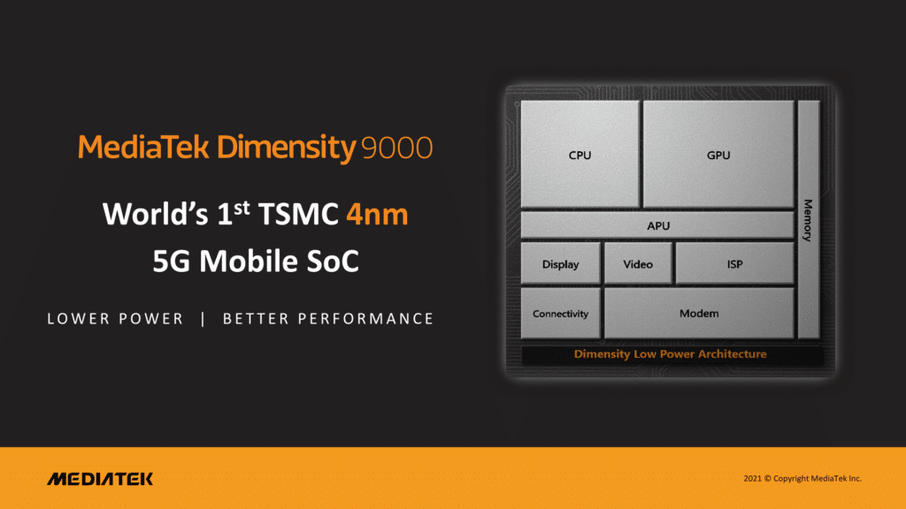 Image 1 : MediaTek présente son Dimensity 9000, premier SoC pour smartphones gravé en 4 nm