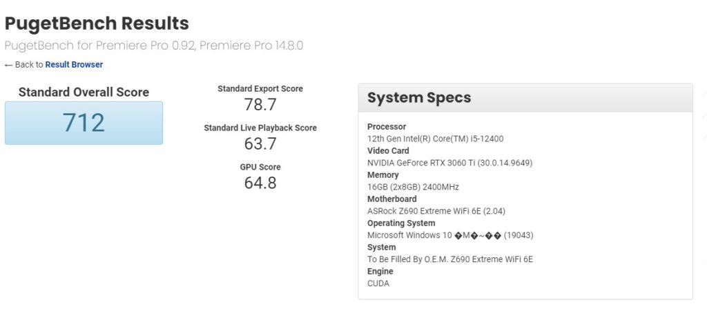 Image 1 : Duel entre le Core i5-12400 et le Ryzen 5 5600X dans PugetBench Premiere Pro