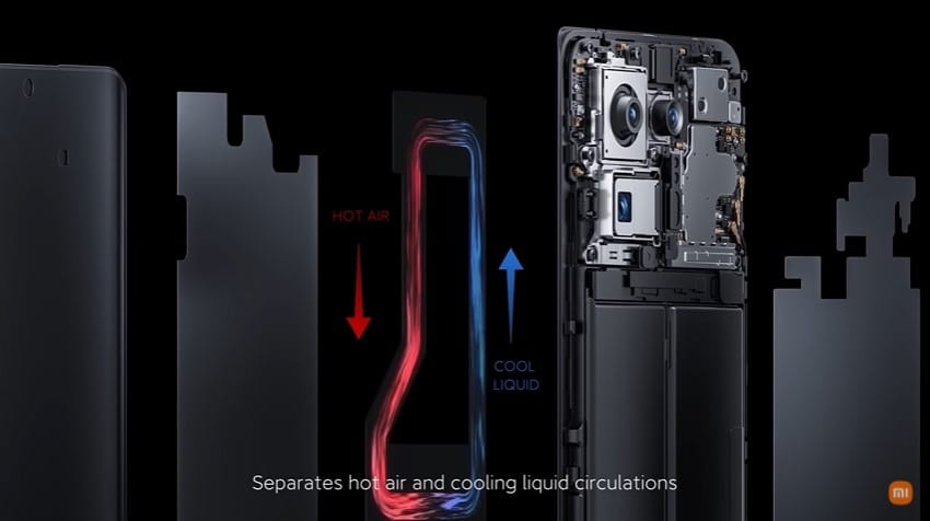 Image 1 : Xiaomi présente sa technologie de refroidissement Loop LiquidCool pour smartphones