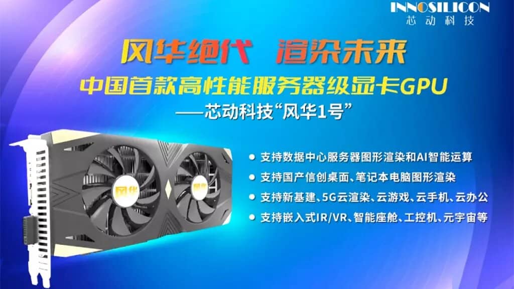 Image 1 : L'entreprise chinoise Xindong Fenghua dévoile Fenghua 1, un GPU doté de mémoire GDDR6X