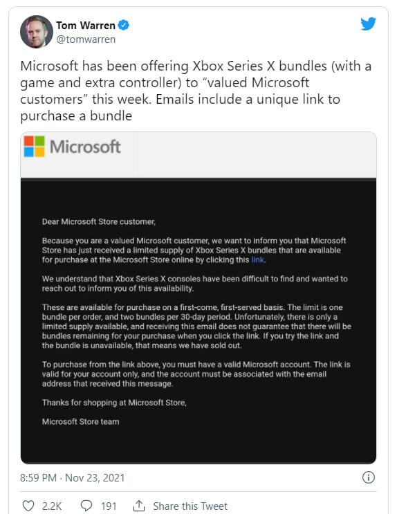 Image 1 : Microsoft propose des Xbox Series X à quelques clients privilégiés
