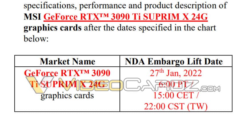 Image 3 : Une fuite annonce la sortie de la GeForce RTX 3090 Ti au 27 janvier