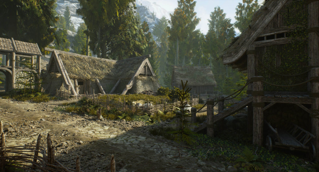 Image 3 : Le village de Rivebois de Skyrim érigé dans l'Unreal Engine 5