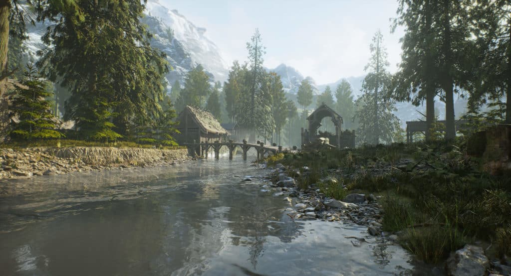 Image 6 : Le village de Rivebois de Skyrim érigé dans l'Unreal Engine 5