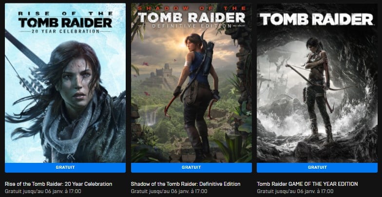 Image 1 : L'Epic Games Store offre la trilogie Tomb Raider : un cadeau à 90 euros
