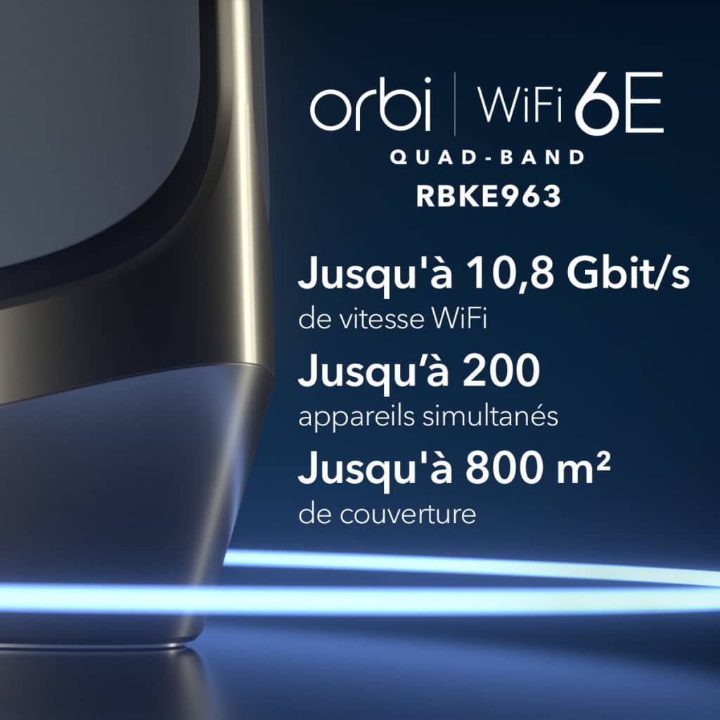 Image 1 : Neatgear commercialise son Orbi WiFi 6E, premier modèle quad-band de la gamme