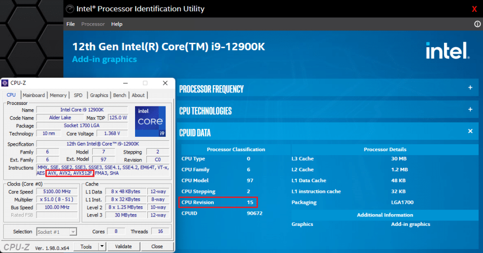 Image 1 : Intel désactive complètement le support de l'AVX-512 pour ses processeurs Alder Lake