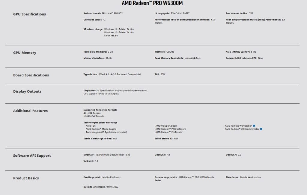 Image 4 : AMD lance les Radeon Pro W6400, Radeon Pro 6500M et 6300M