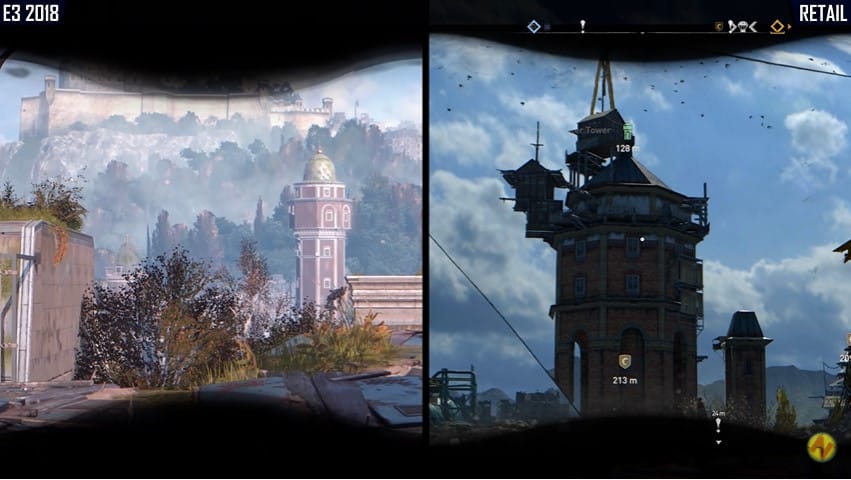 Image 1 : La version finale de Dying Light 2 comparée à celles présentées lors des E3 2018 / 2019