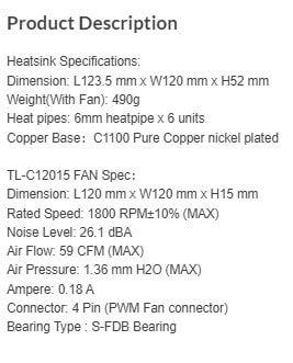Image 6 : Thermalright propose l'AXP120-X67, un ventirad top-flow de 67 mm de haut