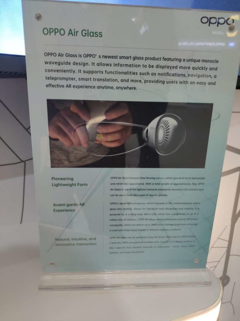 Image 4 : [MWC] Air Glass : Oppo expose ses 'lunettes' de réalité augmentée