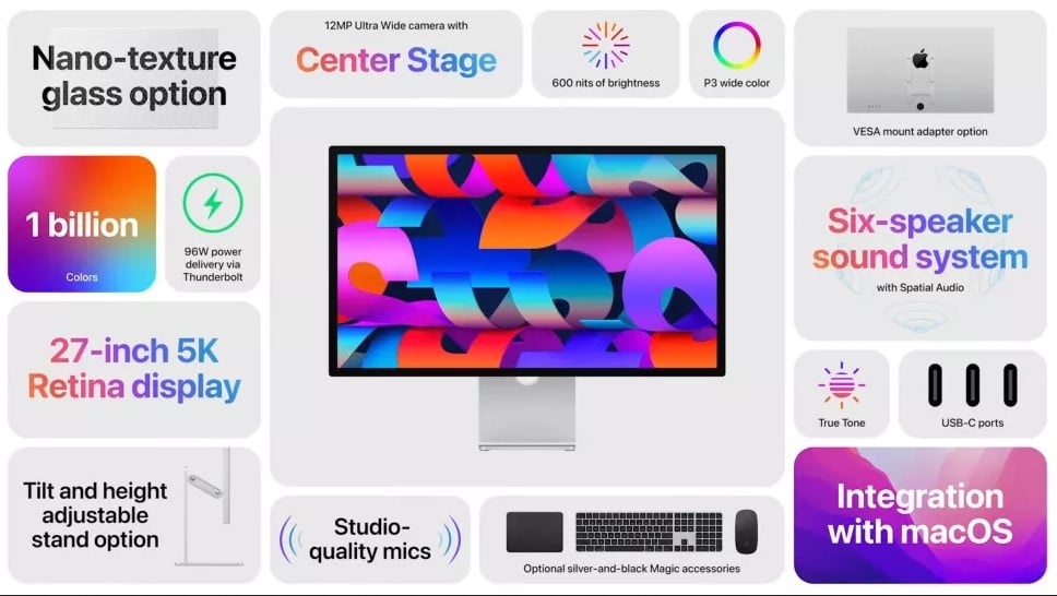 Image 1 : Apple lance le moniteur Studio Display : Retina 5K et caméra 12 Mpx