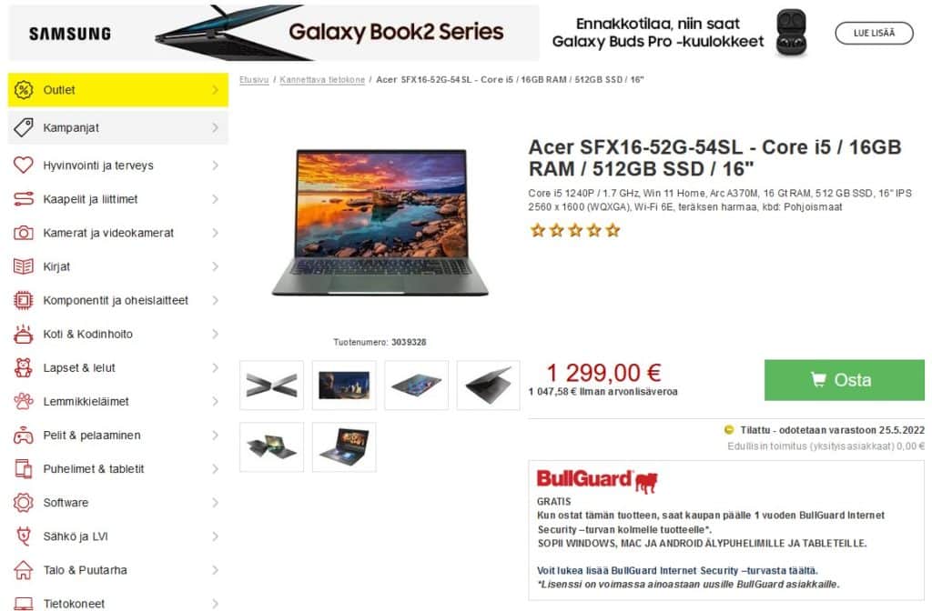 Image 2 : Proshop propose le PC portable Acer Swift X armé d'une carte graphique A370M à partir de 1299 euros