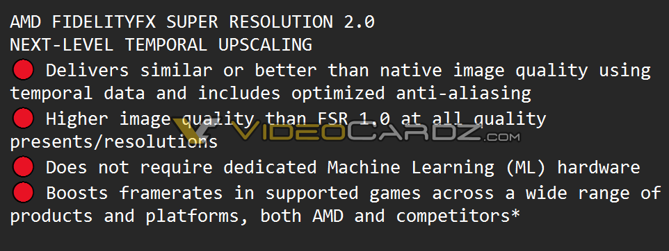 Image 1 : Le calendrier pour le FSR 2.0 et le RSR d'AMD se précise