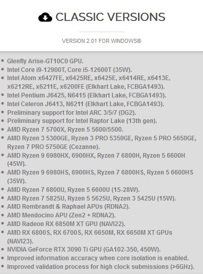 Image 1 : CPU-Z supporte les processeurs Intel Raptor Lake et AMD Rembrandt / Raphael
