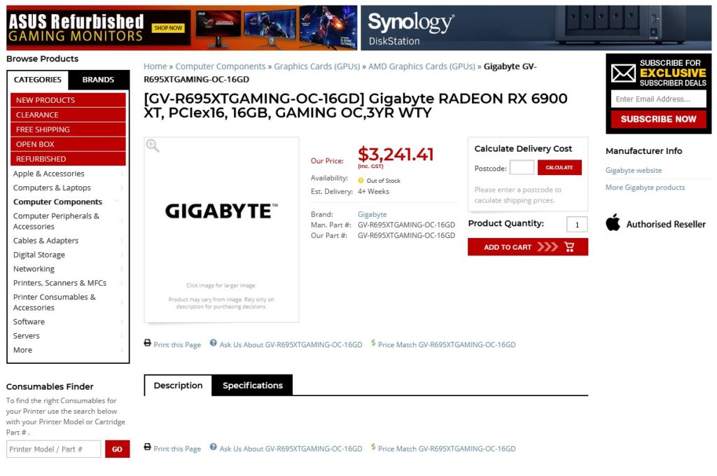 Image 2 : Des Radeon RX 6950 XT proposées à plus de 3200 dollars en Australie