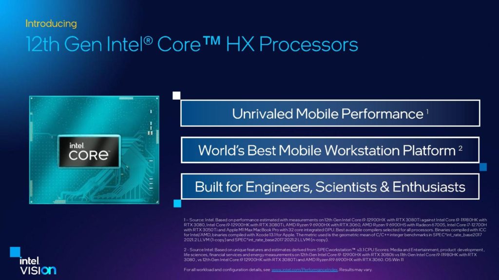 Image 3 : Intel présente ses processeurs mobiles Alder Lake-HX : jusqu'à 16 cœurs, 157 W