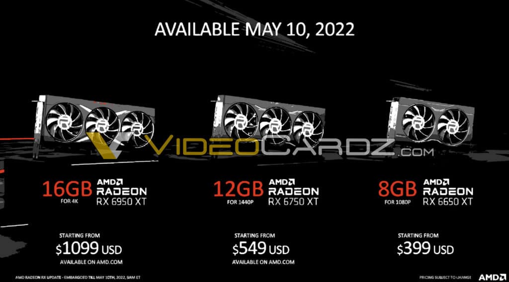 Image 1 : Les prix des Radeon RX 6X50 XT dévoilés